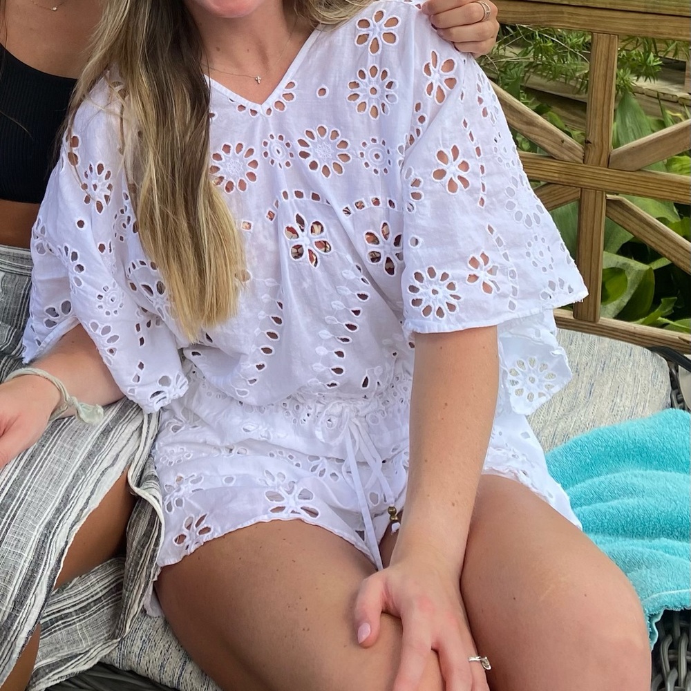 Vix by Paula Hermanny white eyelet coverup.